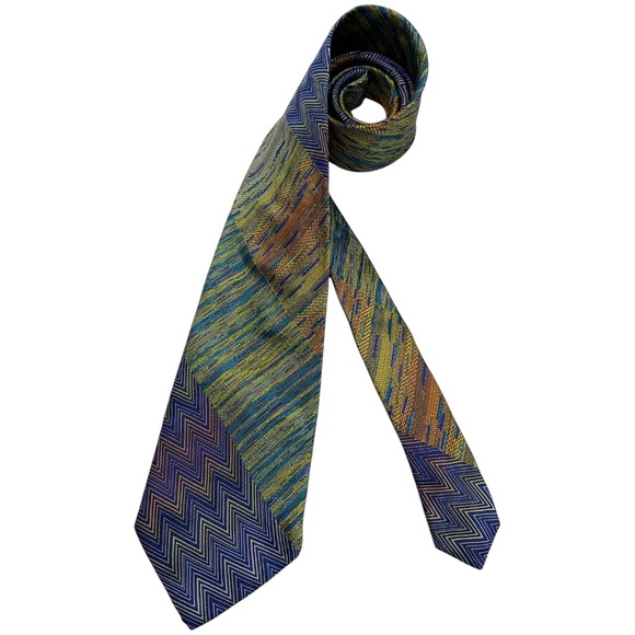 MISSONI Multicolor Geometric Silk LUXURY Tie ITALY - Picture 1 of 4